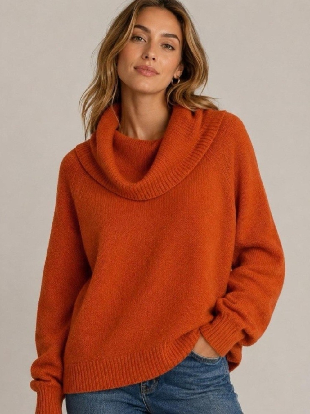 Anthropologie Paloma Oversized Cowl Neck Balloon Sleeve Tunic Sweater L